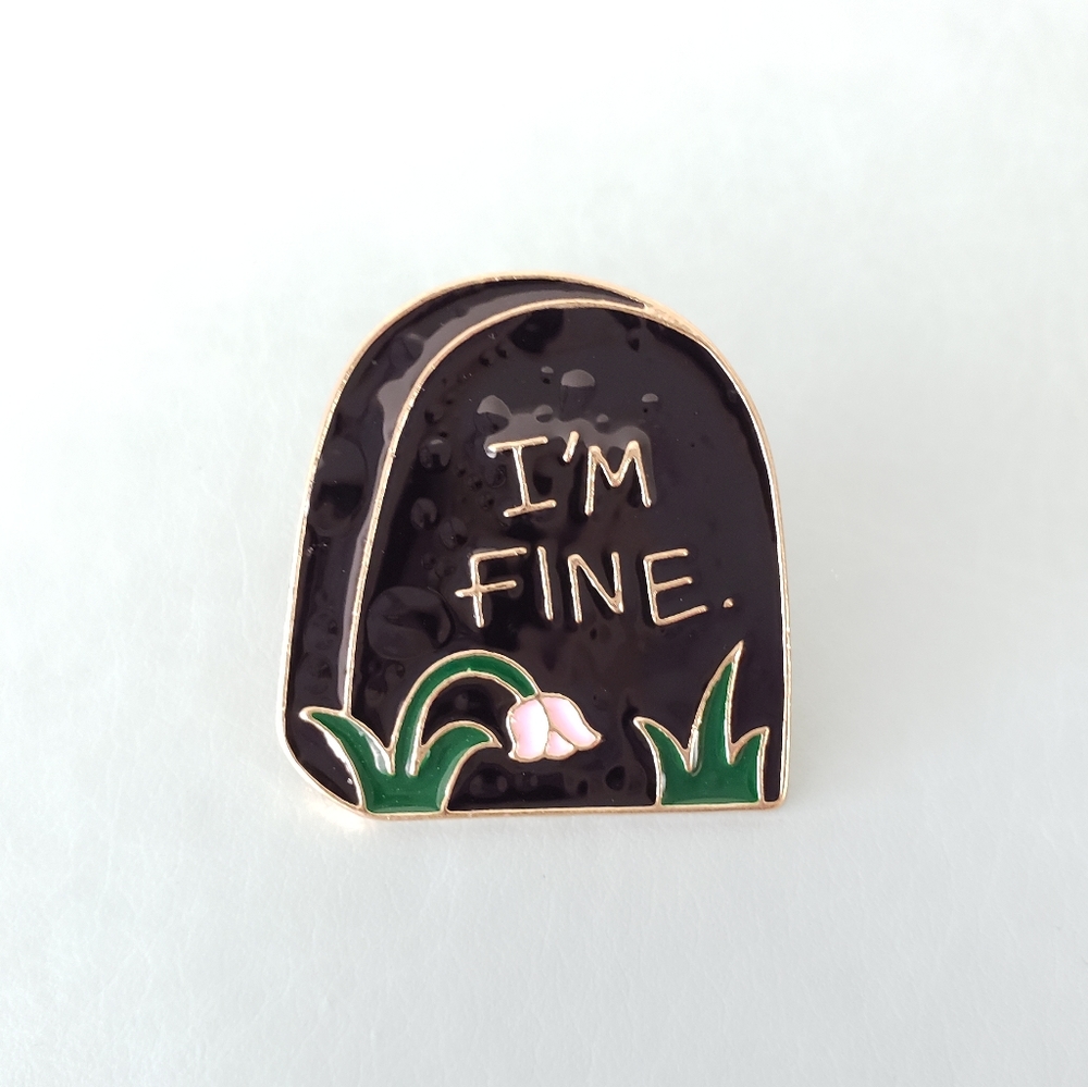 {5/$25} Funny sarcastic gravestone pin